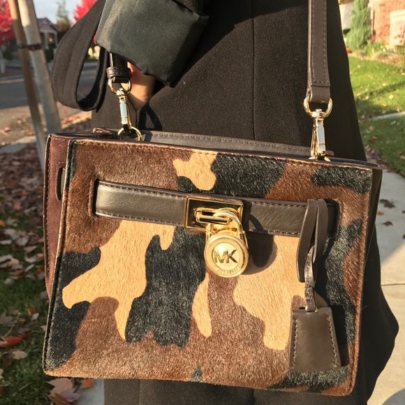 Michael Kors camo calf hide Hamilton Traveler